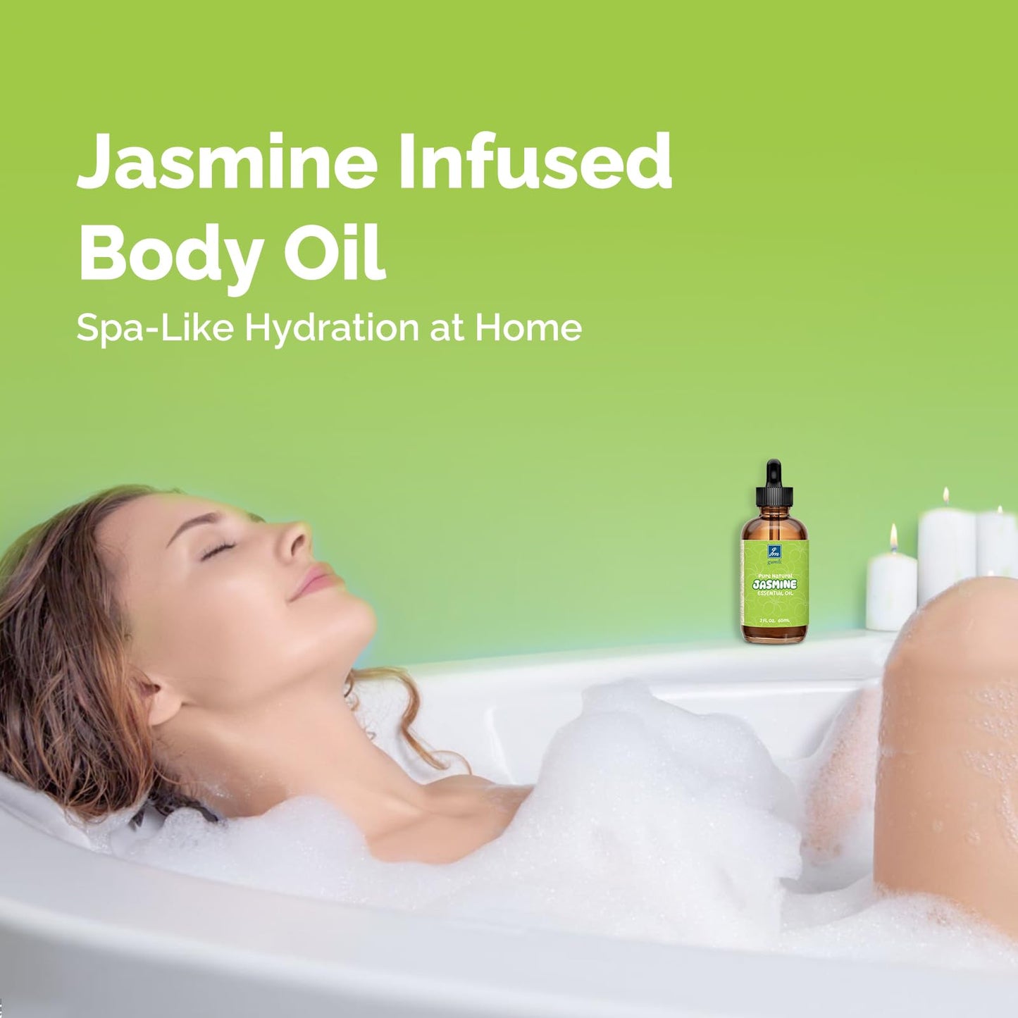GM Gumili Jasmine Essential Oil 2 Oz - 100% Pure Jasmine Oil for Diffuser & Skin