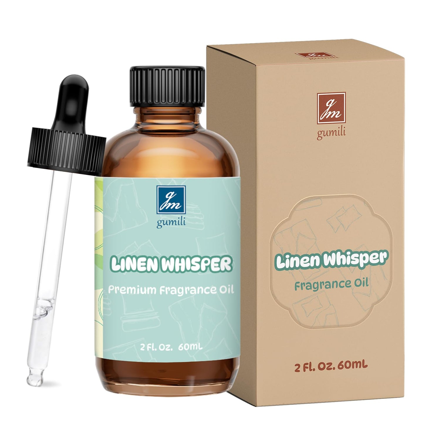 GM Gumili Linen Whisper Fragrance Oil 2oz – Fresh Linen Scent for Diffusers, Candles, Soap