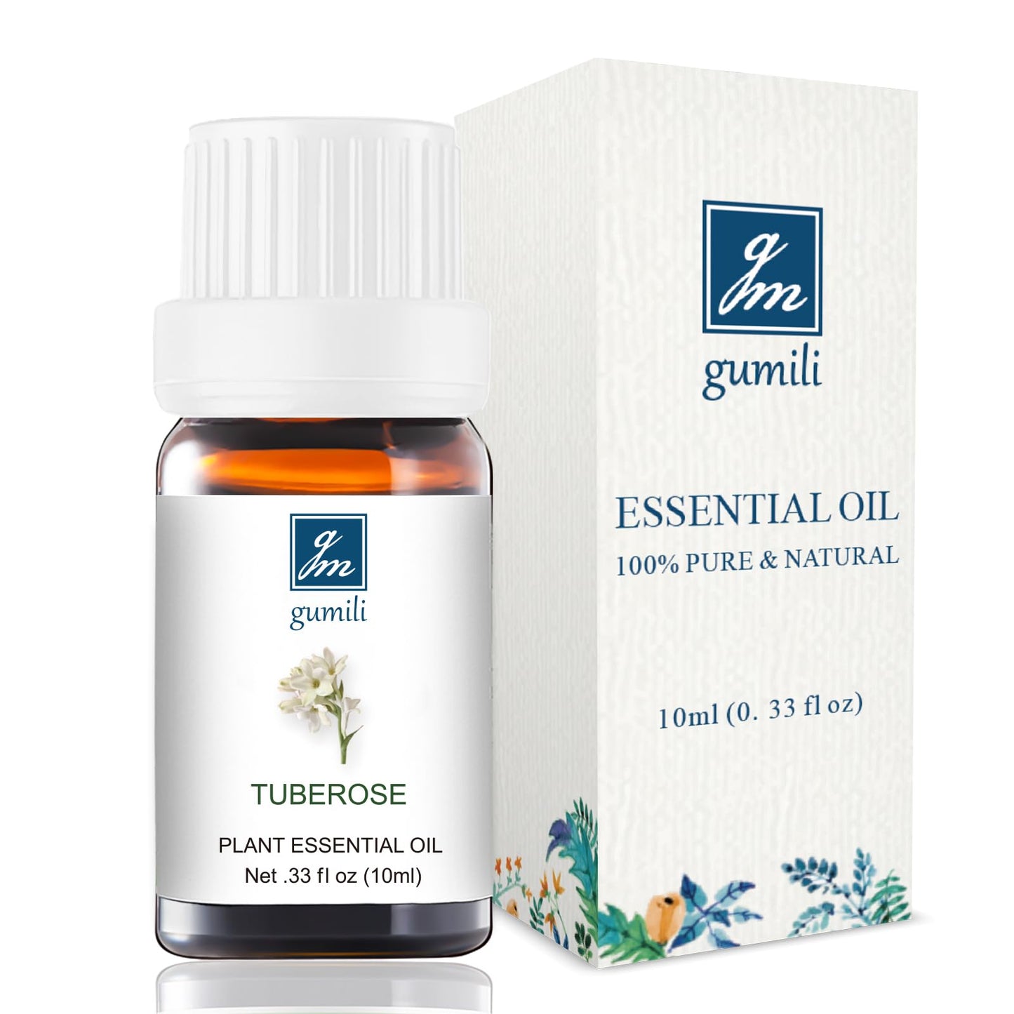 GM Gumili Tuberose Essential Oil – 10mL Undiluted, Organic, Pure Natural Fragrance for Aromatherapy, Perfume Making, Candles, Soap & Diffuser Blends