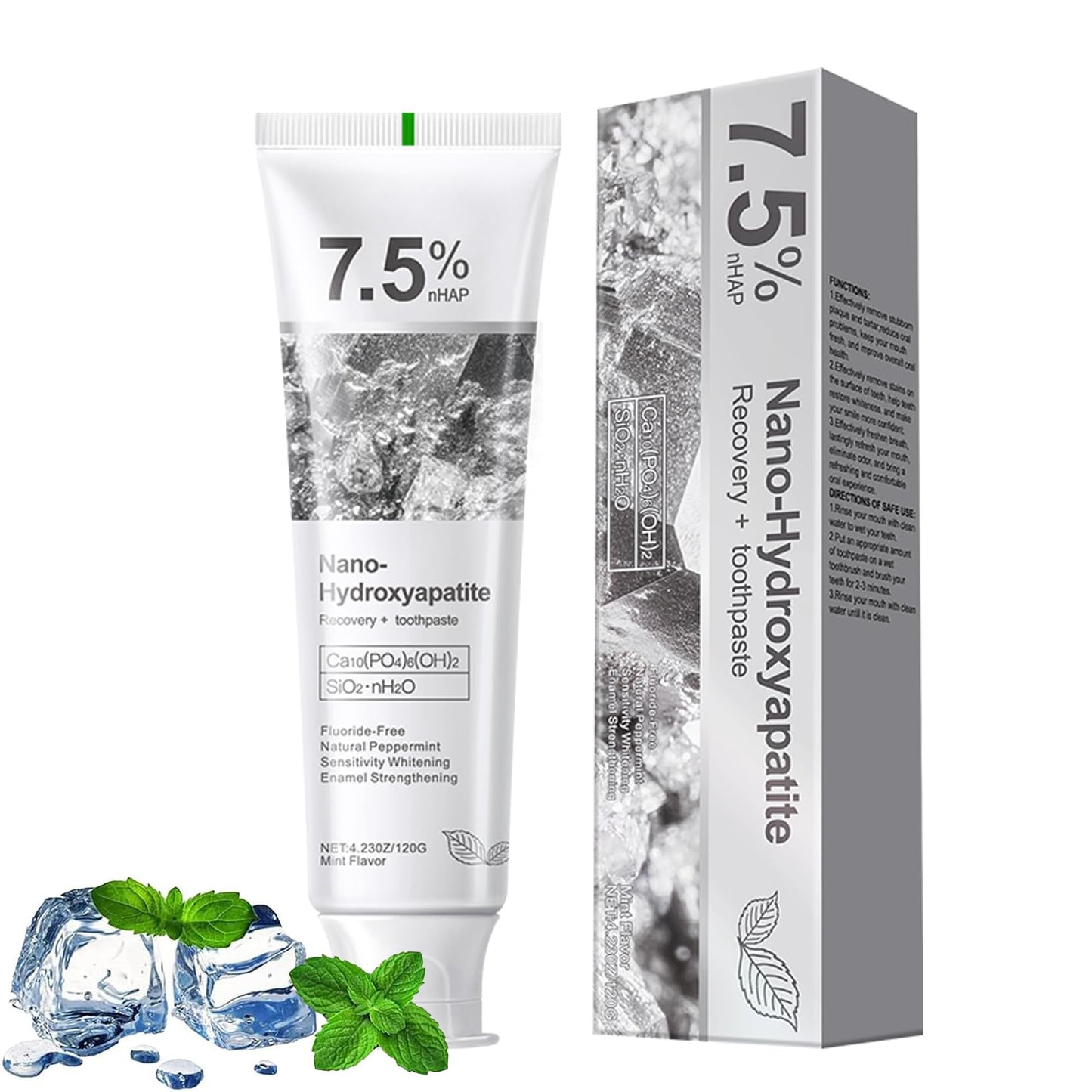 GMaxit 7.5% Hydroxyapatite Toothpaste – Enamel Protection, Gentle for Sensitive Teeth, Fresh Mint, 4.23 oz