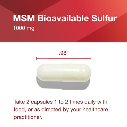 Protocol MSM Bioavailable Sulfur 1000mg | Joint Health & Hair, Skin & Nails | Vegan & Non-GMO | 180 Veg Capsules