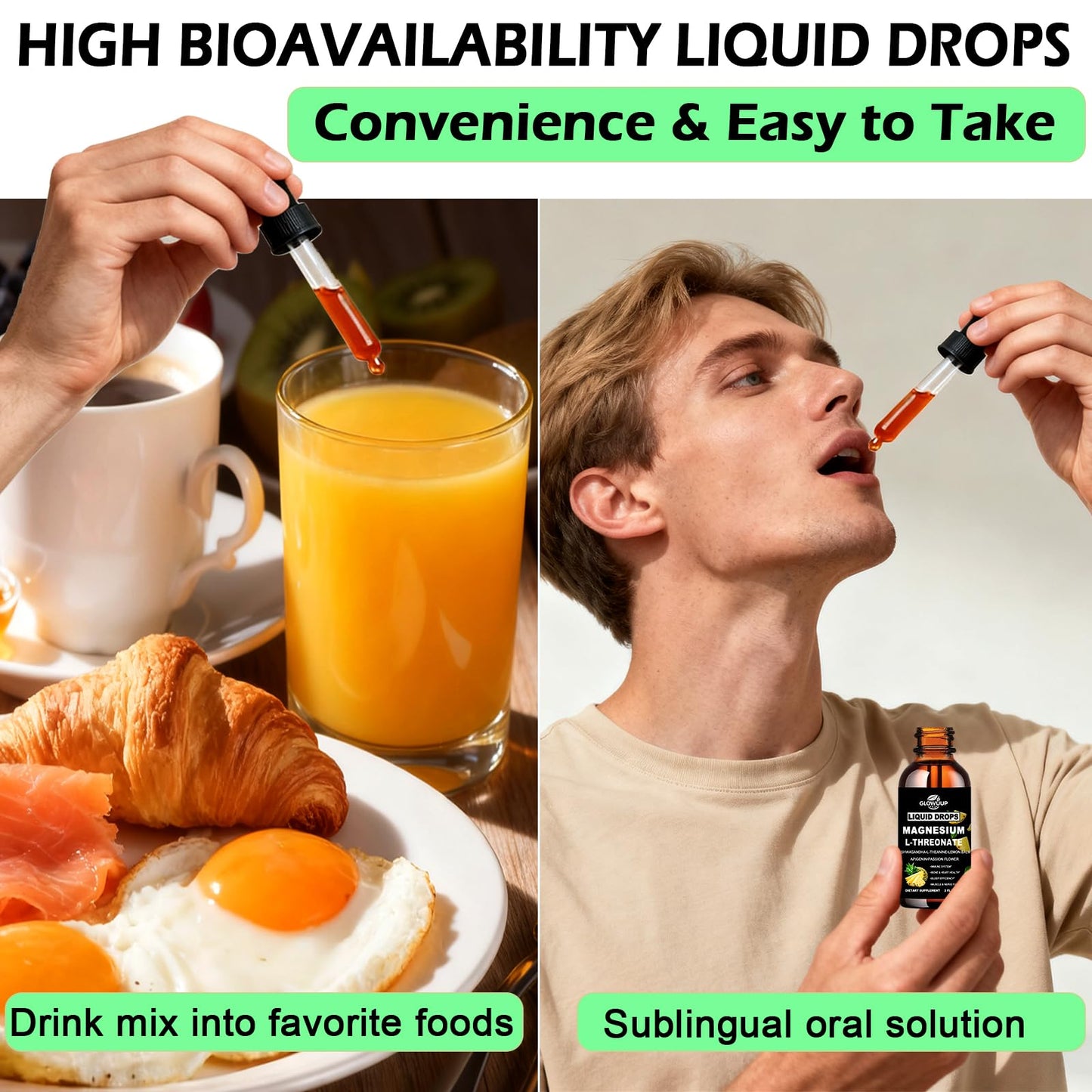 Magnesium L-Threonate Liquid Drops 1000 mg – Sleep, Memory & Brain Support | Fast Absorption