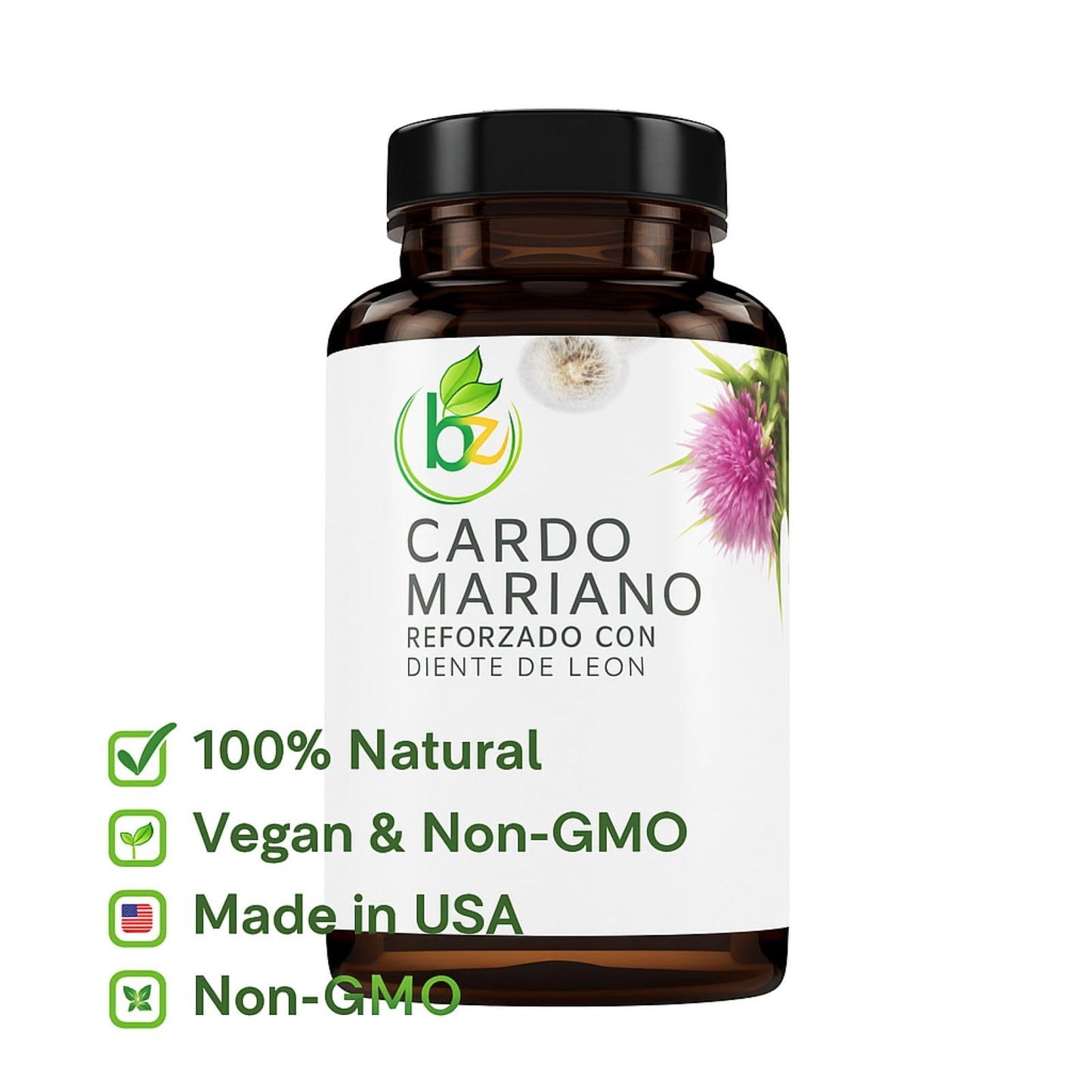 Milk Thistle + Dandelion Root — 90 Veggie Capsules | 1500 mg per Serving | Liver Health & Detox | 100% Natural | Made in USA | BexpertsUSA