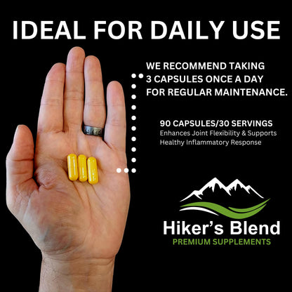 Advanced Joint Support Supplement – Glucosamine, MSM, Turmeric (95% Curcuminoids) & Boswellia Serrata – 30-Day Supply