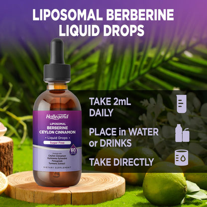 Liposomal Liquid Berberine Drops Sugar Free – Immune & Digestive Support (Lemon, 2 fl oz)