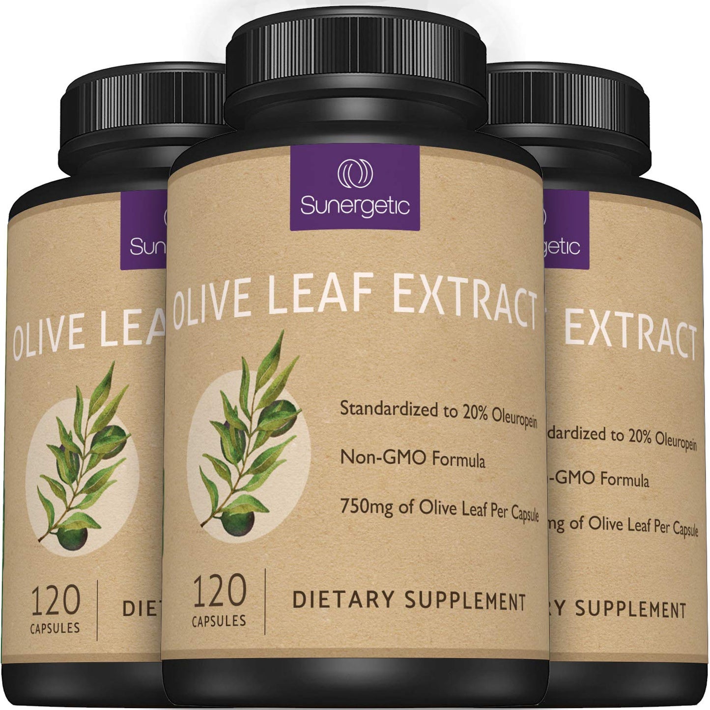 Premium Olive Leaf Extract Capsules 750mg | 20% Oleuropein | Immune & Cardiovascular Support | 120 Capsules