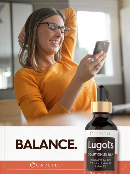 Carlyle Lugols Iodine 2% 2 fl oz | Potassium Iodide and Iodine Solution Drops