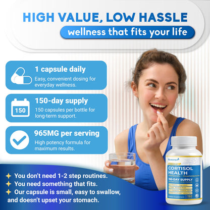 NUSORAN Ultra Cortisol Health – 13-in-1 with Ashwagandha, Phosphatidylserine, L-Theanine, Rhodiola | 150 Count