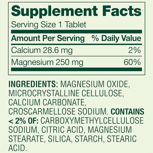 Spring Valley Magnesium 250mg 250 Count | Bone & Muscle Health | Women's Magnesium