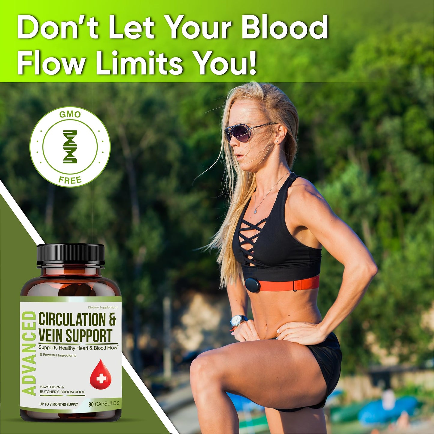 Best Blood Circulation Supplements & Vein Support – Blood Flow, Leg Circulation, Heart Health, Varicose Veins | Butcher's Broom & Diosmin – 90 Caps
