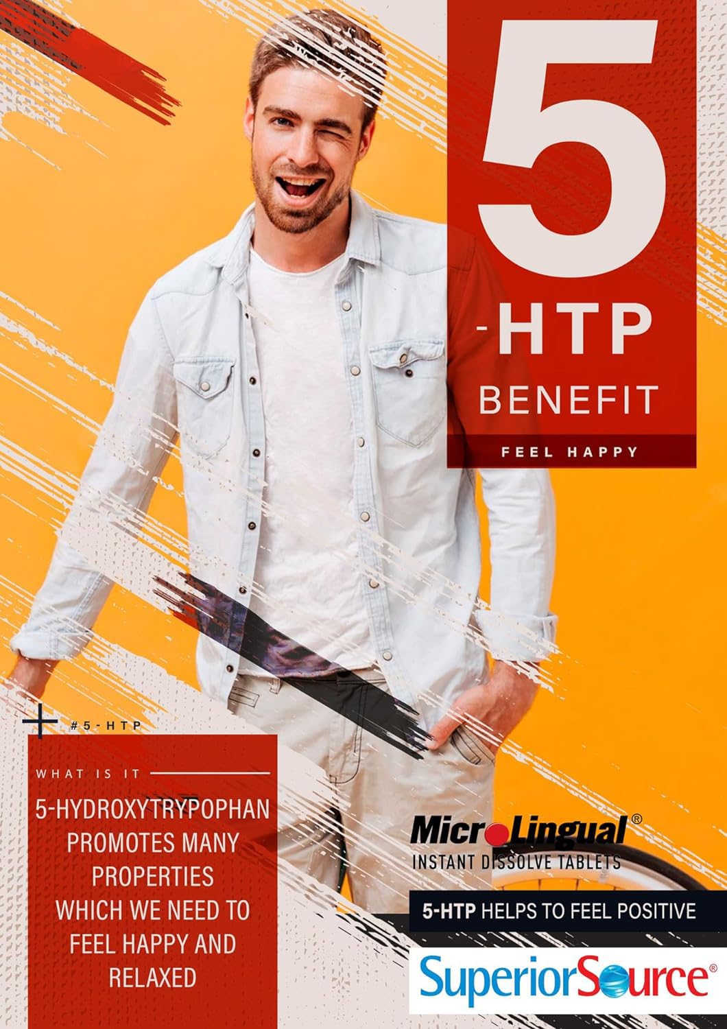 Superior Source 5-HTP 50 mg | Instant Dissolve MicroLingual Tablets – 60 Ct
