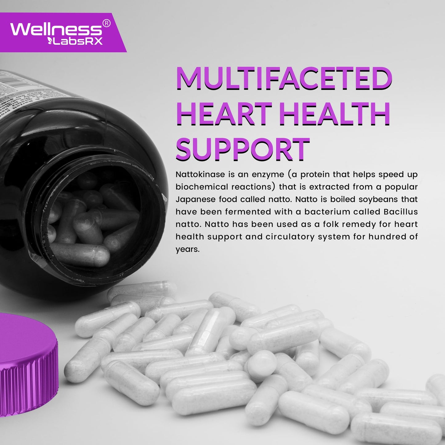 Nattokinase Supplement Capsules 5000 FU – Third-Party Tested Natto Enzymes | Daily Wellness – 120 Count