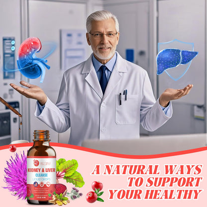 Kidney & Liver Cleanse Detox & Repair Drops – Cranberry, Milk Thistle & Artichoke (60ml) | Natural Herbal Supplement