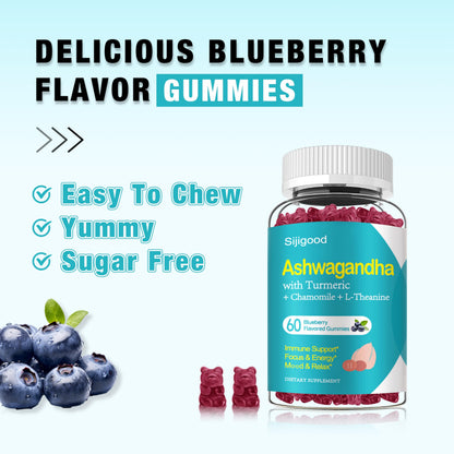 Ashwagandha Gummies for Immunity & Relaxation - Blueberry, 60 Count