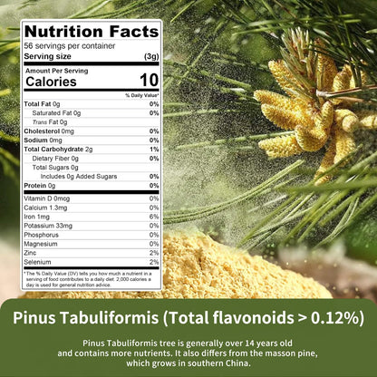 ECO-TASTE Pine Pollen Powder 6 oz | Wild Harvested Pinus Tabuliformis, 99% Cracked Cell Wall