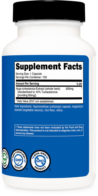 Nutricost Turkesterone 600mg - 120 Capsules | Vegetarian, Non-GMO, Gluten Free