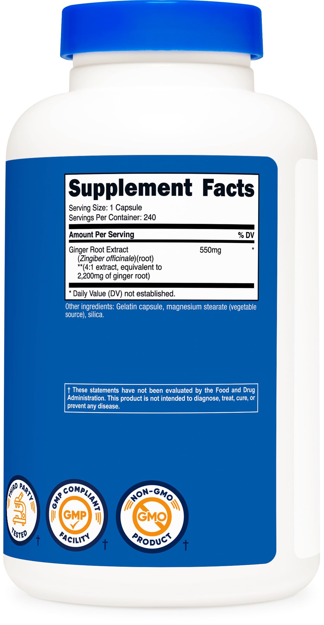 Nutricost Ginger Root Extract 2,200mg - 240 Capsules | Gluten Free, Non-GMO