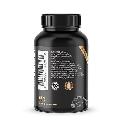 Zen Spirit Maca Root Capsules Gelatinized - Organic, Vegan, 500mg (180 Pills)
