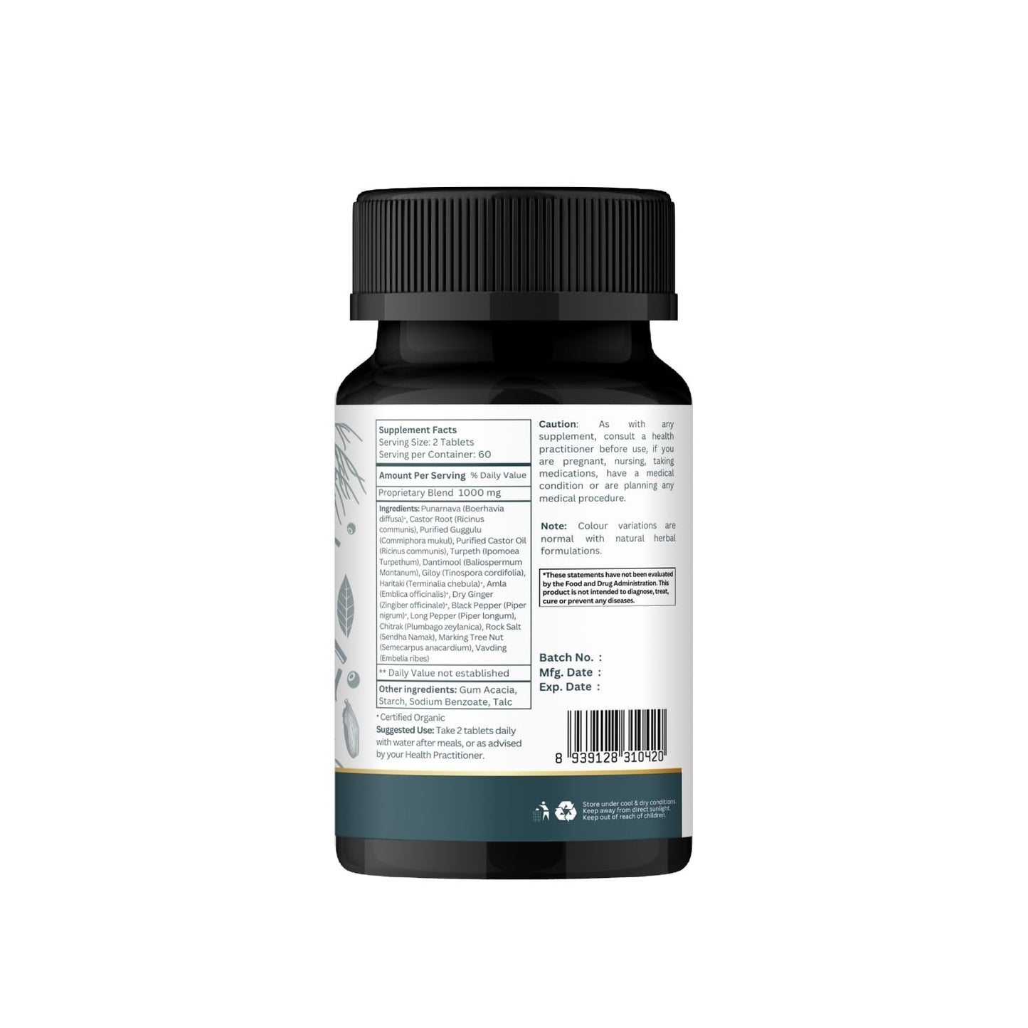 Punarnavadi Guggulu 120 Tablets – Organic Spree | Kidney Support | Ayurvedic Formulation | Vegetarian