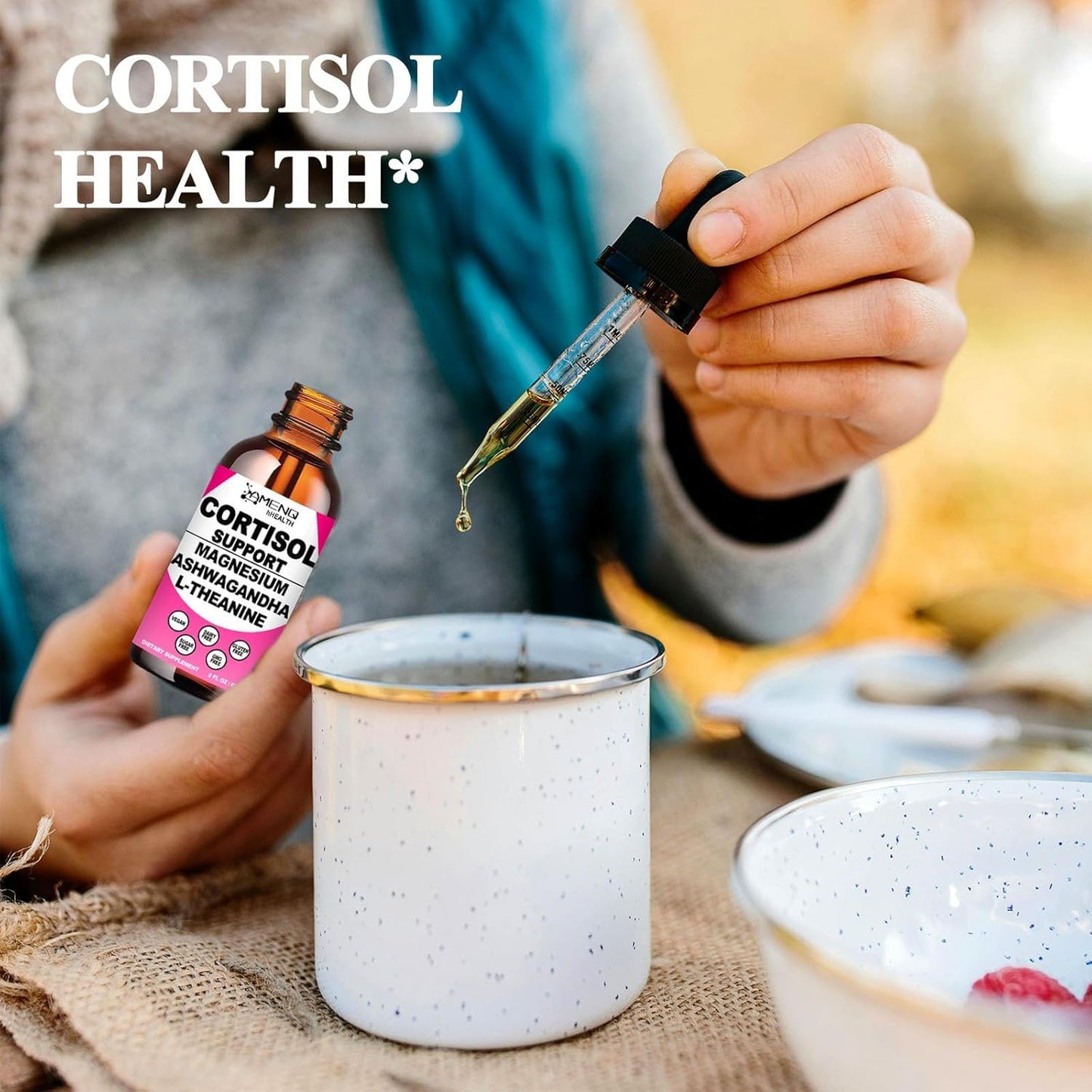 Cortisol Liquid Drops – 17-in-1 Cortisol Reducer with KSM-66, Ashwagandha & Theanine