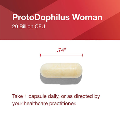 Proto Dophilus Woman - 20 Billion Probiotics for Gut & Vaginal Health | Vegan & Kosher | 50 Veg Capsules
