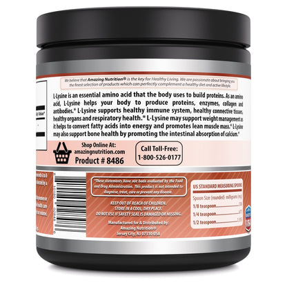Amazing Formulas L-Lysine Powder 680mg – Non-GMO, Gluten Free (500g)