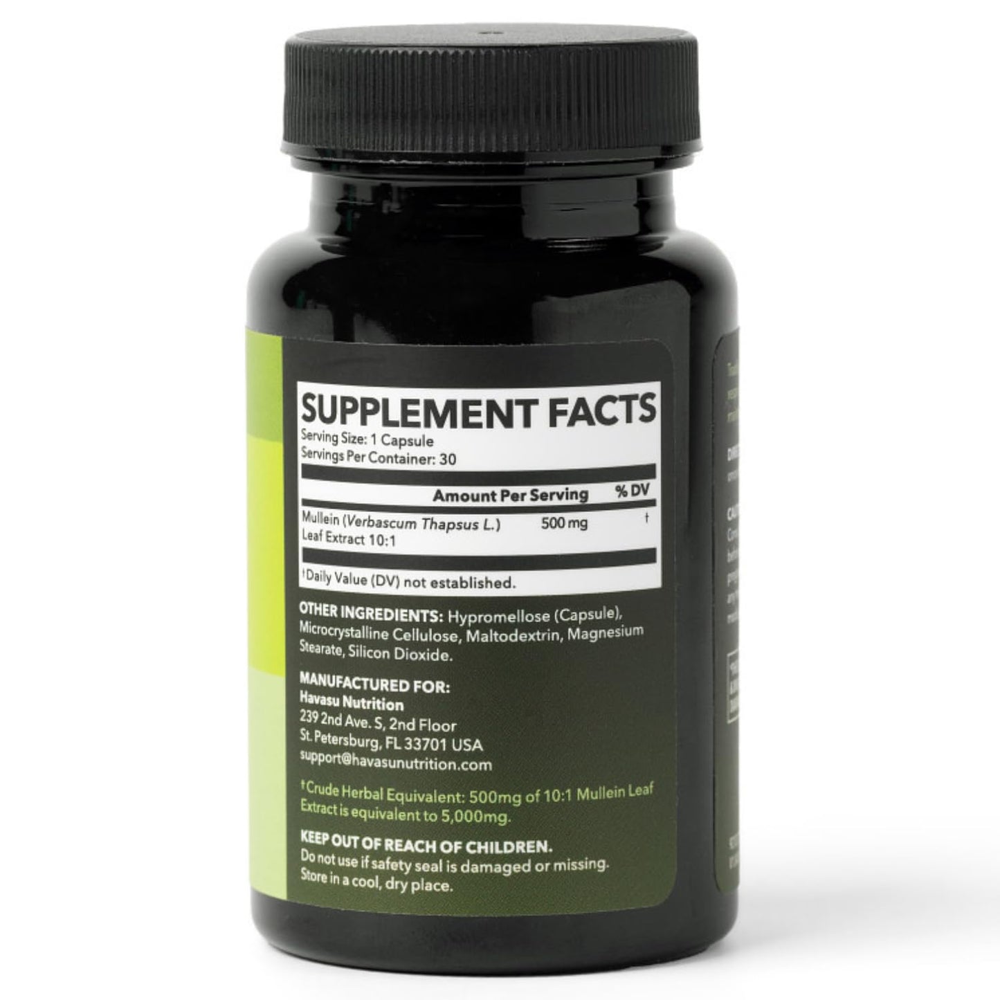 Mullein Leaf Capsules 5000mg 10:1 – Lung Support & Immune Function (30 Count) – Vegan, Non-GMO