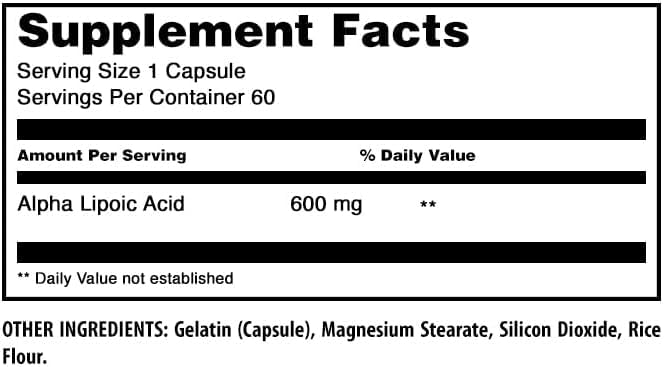 Amazing Formulas Alpha Lipoic Acid 600 mg – 60 Capsules | Non-GMO, Gluten Free | Made in USA | 2-Pack