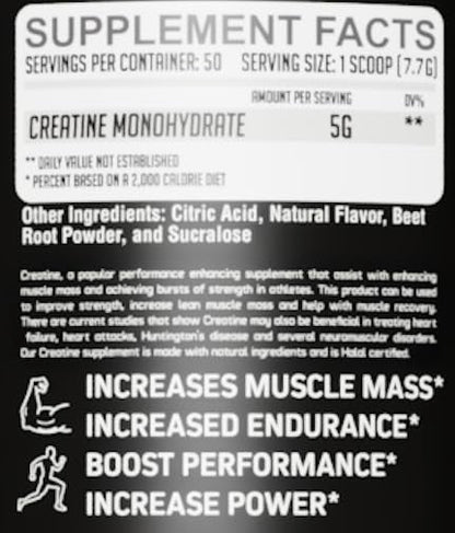 GMU SPORT Creatine Monohydrate Powder – Fruit Punch, 50 Servings | 5g per Scoop