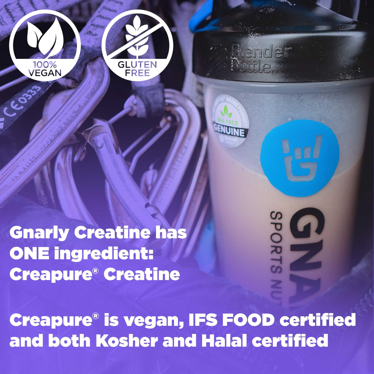 Gnarly Creatine Powder – Creapure, Vegan Creatine, NSF Sport Certified | 5g Monohydrate, Unflavored, 15.87 oz BritishVita | Premium UK Vitamins & Wellness Supplements