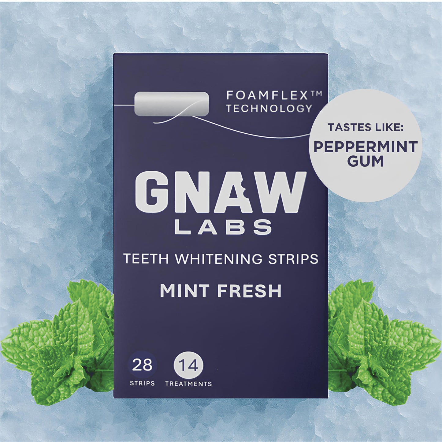 GNAW LABS Teeth Whitening Strips for Men – Mint Fresh, 14 Treatments | FoamFlex