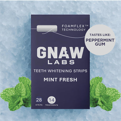 GNAW LABS Teeth Whitening Strips for Men – Mint Fresh, 14 Treatments | FoamFlex