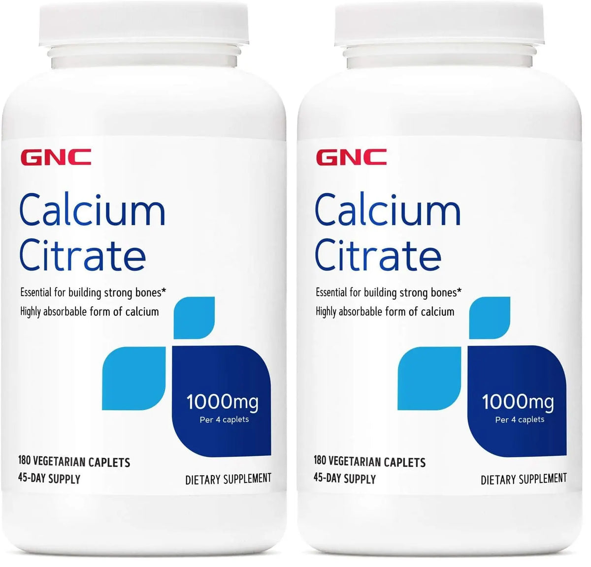 GNC Calcium Citrate 1000mg – 180 Veg Caplets (Pack of 2) BritishVita | Premium UK Vitamins & Wellness Supplements