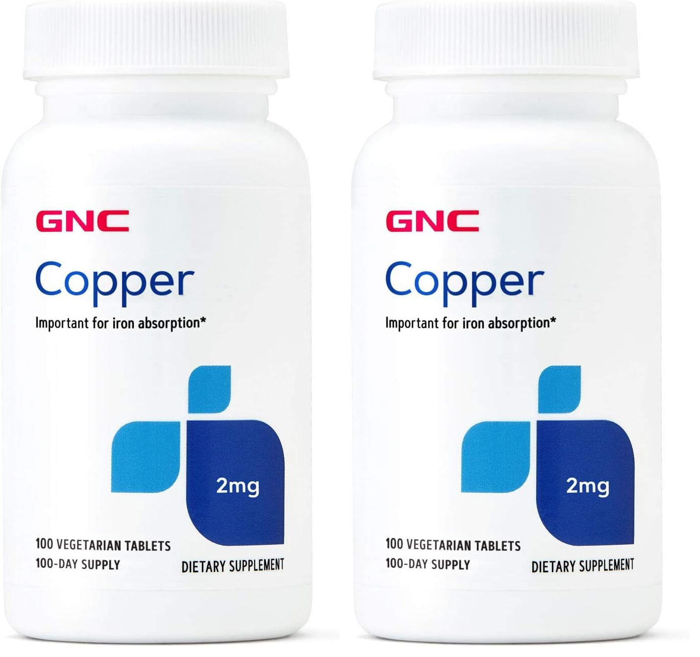 GNC Copper 2mg - Supports Iron Absorption | 100 Count (Pack of 2)