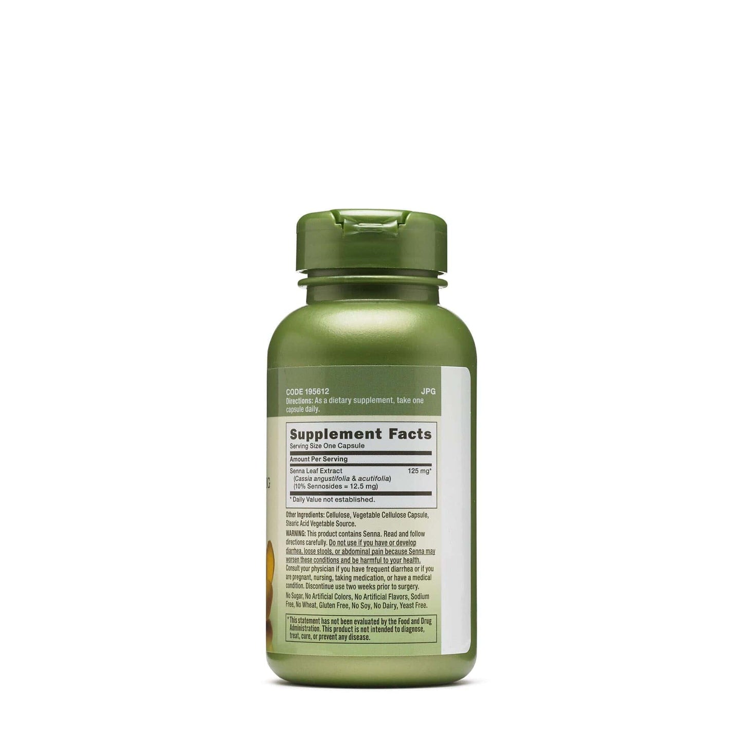 GNC Herbal Plus Senna Leaf Extract 125mg – 200 Capsules (Pack of 2)