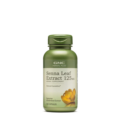 GNC Herbal Plus Senna Leaf Extract 125mg – 100 Capsules | Natural Laxative