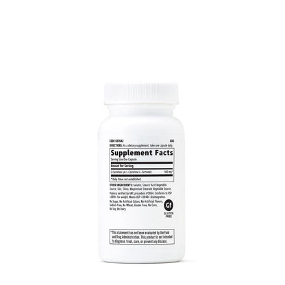 GNC L-Carnitine 500mg – Metabolize Long-Chain Fatty Acids | 60 Capsules