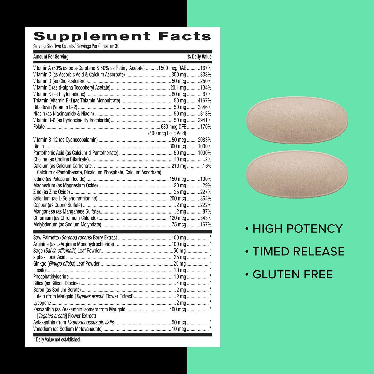GNC Mega Men 50 Plus Multivitamin Caplets - Clinically Proven for Heart & Prostate Health | 60 Count