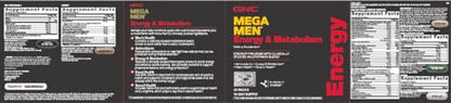 GNC Mega Men Energy & Metabolism Vitapak — 5-in-1 Pack, 300mg Caffeine, 30 Daily Packs