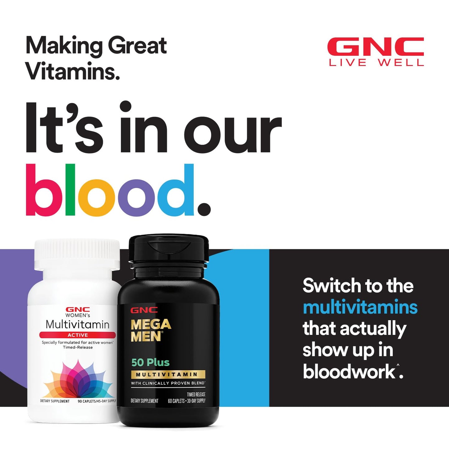 GNC Mega Men Energy & Metabolism Vitapak — 5-in-1 Pack, 300mg Caffeine, 30 Daily Packs