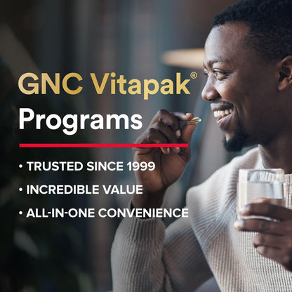 GNC Mega Men Energy & Metabolism Vitapak — 5-in-1 Pack, 300mg Caffeine, 30 Daily Packs