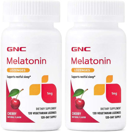 GNC Melatonin 1mg Cherry Lozenges – Restful Sleep (Pack of 2)