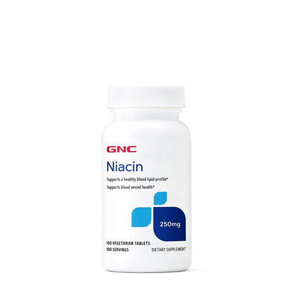 GNC Niacin 250mg – 100 Vegetarian Tablets (Pack of 2) – Supports Blood Vessel Health