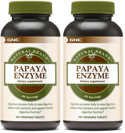 GNC Papaya Enzyme - Digestive Support, 240 Tablets (Pack of 2)