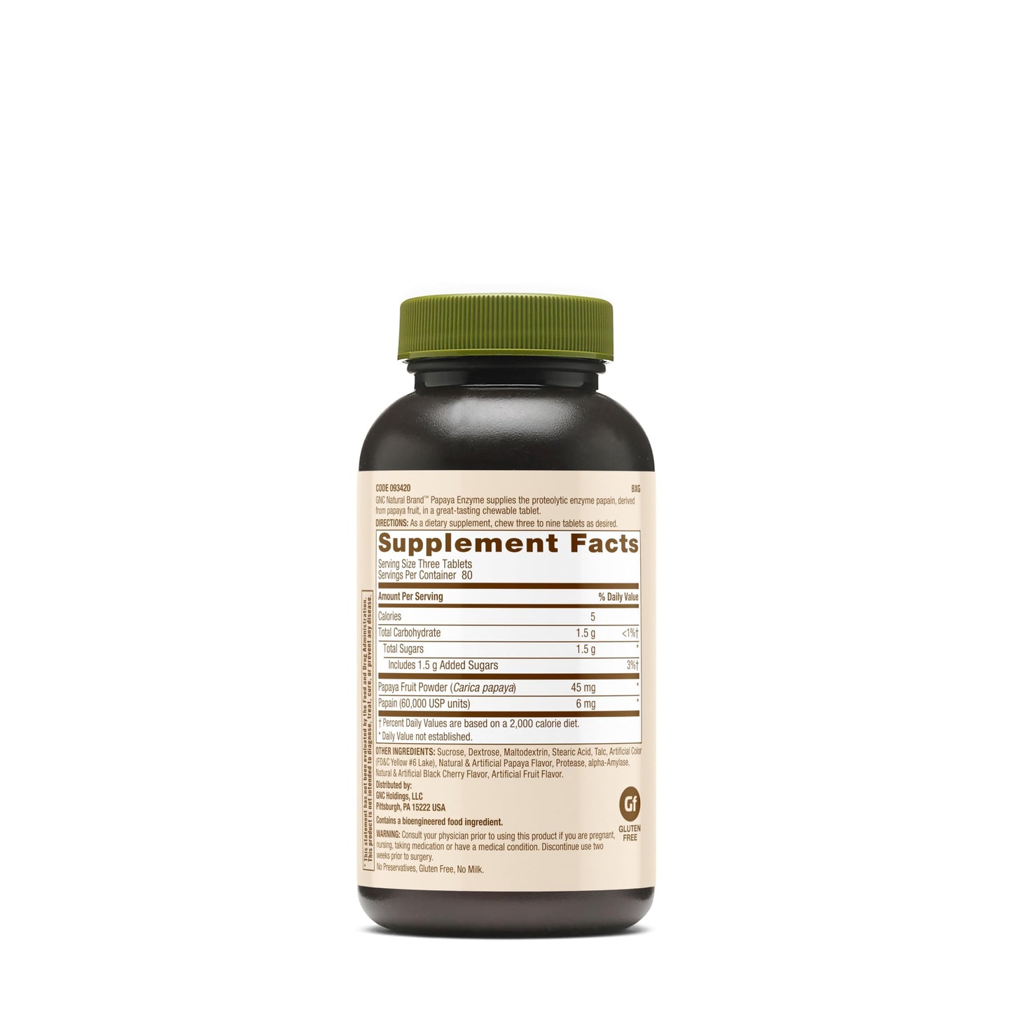 GNC Papaya Enzyme - Digestive Support, 240 Tablets (Pack of 2)