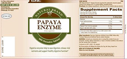 GNC Papaya Enzyme - Digestive Support, 240 Tablets (Pack of 2)