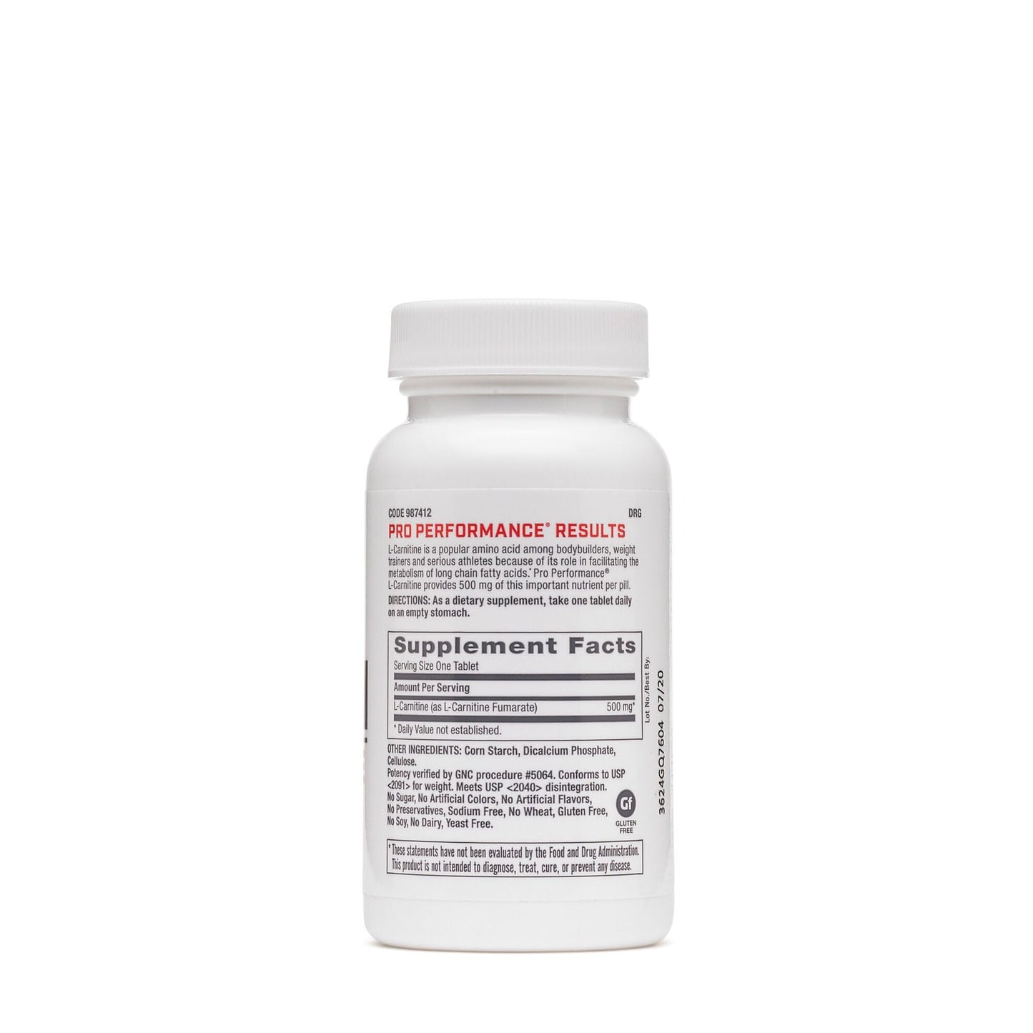 GNC Pro Performance L-Carnitine 60 Tablets - Supports Muscle Recovery