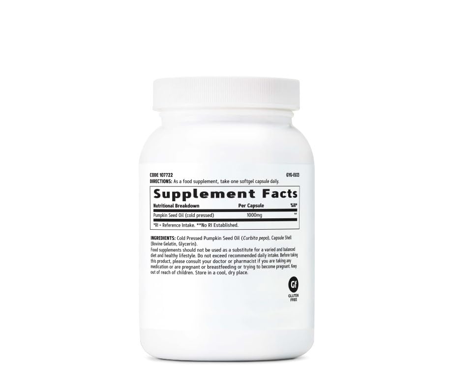 GNC Pumpkin Seed Oil 1000mg Supplement — Supports Prostate Health | 100 Servings