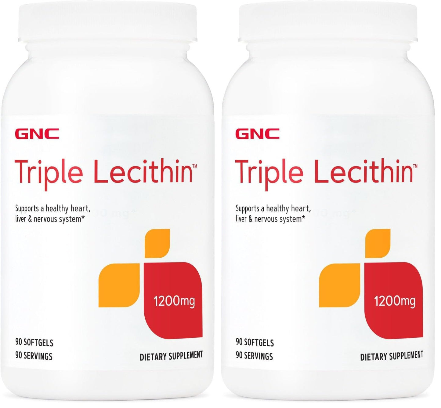 GNC Triple Lecithin 1200mg – Heart, Liver & Nervous System Support (Pack of 2, 90 Servings)