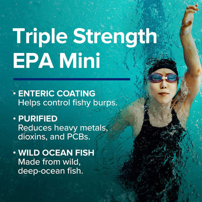 GNC Triple Strength EPA 1000 Mini Fish Oil - 1000mg Omega-3, Enteric Coated